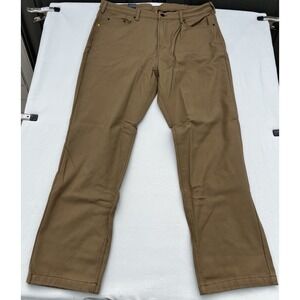 CAT Caterpillar Men's Work Pants Fleece Lined Tan Canvas Insulated Size 42 x 34‎